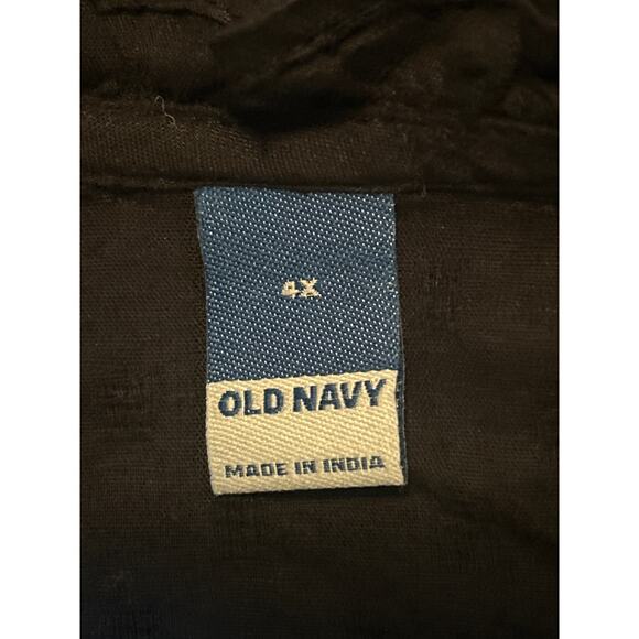 NWT Old Navy Plus Size Women's Black Blouse Button Front Short Sleeves Size 4X - Picture 4 of 7
